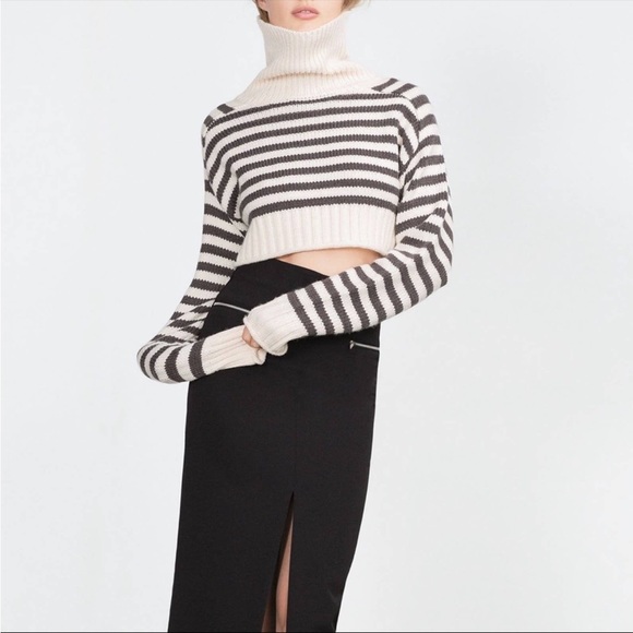 Zara cropped stripe sweater - Picture 1 of 6